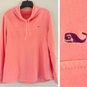Vineyard Vines relaxed funnel neck Shep shirt coral top 26953